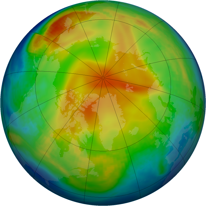 Arctic ozone map for 18 December 1987